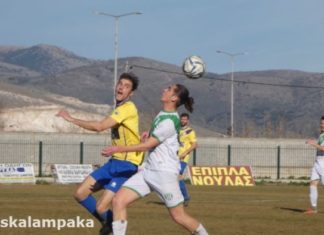 Γνώρισαν την ήττα με 2-0 τα Μετέωρα από τον Ατρόμητο Παλαμά