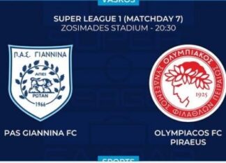 Super League: ο Ολυμπιακός νίκησε 3-0 τον ΠΑΣ Γιάννινα