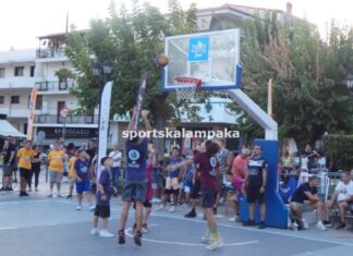 Μπασκετική πανδαισία στην Πλατεία Ρήγα Φεραίου της Καλαμπάκας