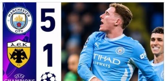 Champions League: βαριά ήττα με 5-1 για την ΑΕΚ από την Σίτι