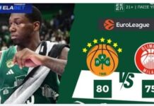Euroleague: ο Παναθηναϊκός νίκησε 80-75 την Αρμάνι Μιλάνο