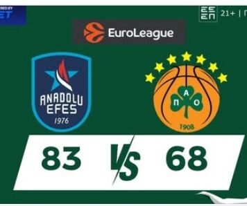 Euroleague: ο Παναθηναϊκός ηττήθηκε 83-68 από την Εφές Ανατολού