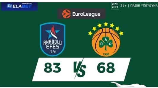 Euroleague: ο Παναθηναϊκός ηττήθηκε 83-68 από την Εφές Ανατολού